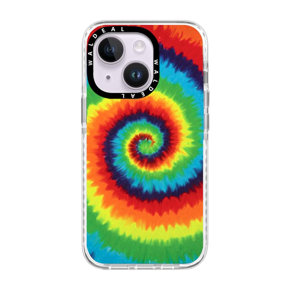 Waldeal Case for iPhone 14/iPhone 13, Tie Dye Phone Case, Transparent Shockproof Protective TPU Bumper Clear Phone Case Cover Designed for iPhone 14/13