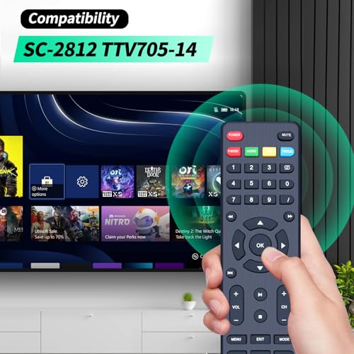 Télécommande Supersonic SC-2812 de rechange pour téléviseur Tyler