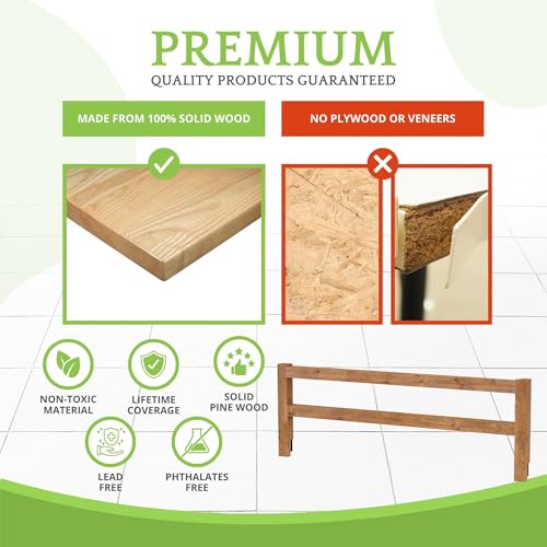 Image of Safety Guard Rail for Baby, Kids, and Children - Solid Wood Safety Bed Rail for Toddlers - Easy Installation - Premium Protection for Bunk, Twin, Full, Queen and King Size Beds - (Natural Rustic)