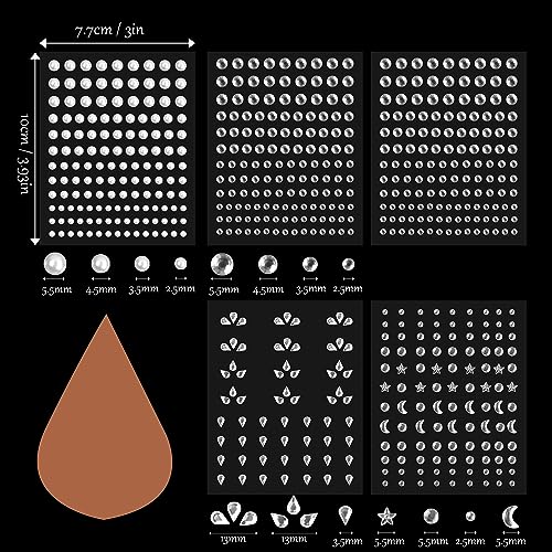 Anseom 5 Fogli Brillantini Strass Autoadesivi