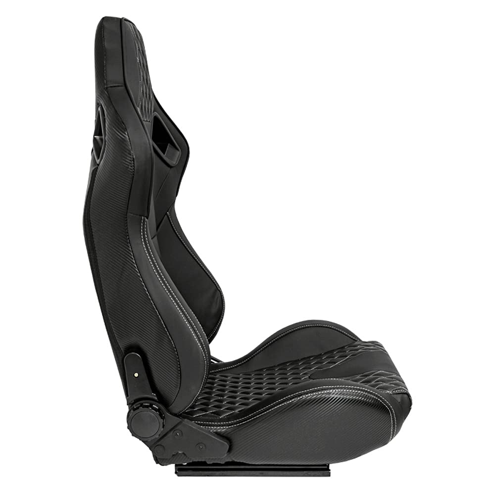 Sedile Sportivo 'MS' - Nero/Grigio - reclinabile doppia regolazione - incl. Slitte