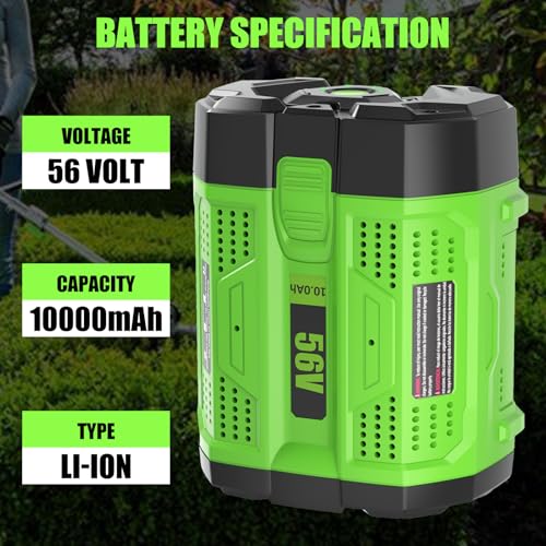 Image of 2Pack BA5600T 10000mAh 56V Replacement Battery for EGO 56V Battery 10.0Ah Compatible with EGO Battery 56Volt Cordless Tools (Green)