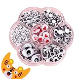 Wackelaugen zum Basteln – ABS 4–18 mm sortiert | Kulleraugen, selbstklebende Augapfel-Aufkleber | Basteldekorationszubehör für Karten, Puppen, Taschen, Hüte, Wände, DIY Kunstprojekte