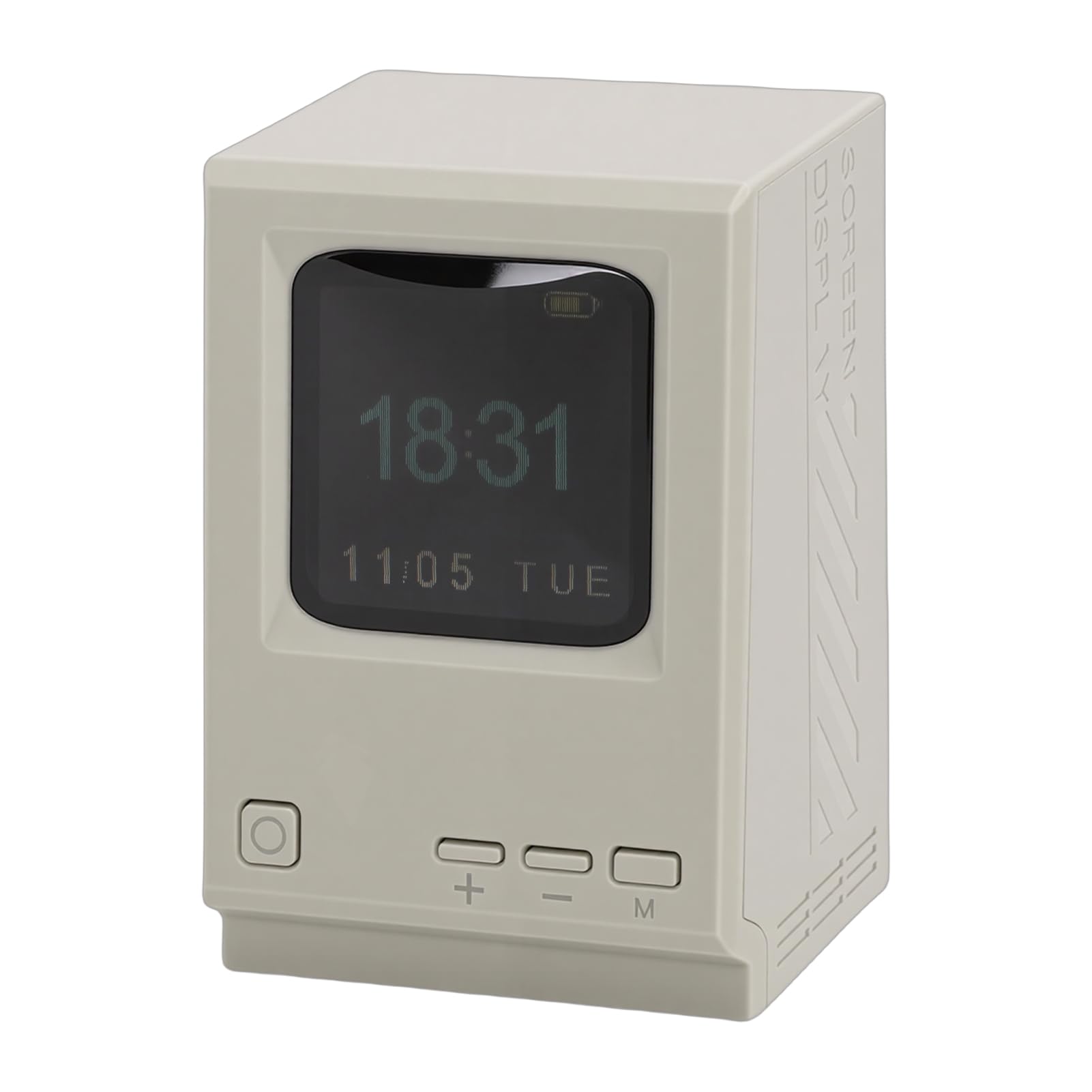 ASHATA Retro PC Style Computer Speaker, Vintage Speaker with Digital Clock, USB Charging, Portable, for Bedroom Gaming Office