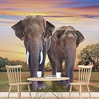 Wall Mural Wild Animals Removable Self-Adhesive Wallpaper Wall Decoration for Bedroom Living Room - 66x96 inches