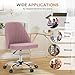 DUMOS Office Chair, Comfy Desk Chair Rolling Vanity Swivel Task Chairs with Wheels, Wide Seating Armless Height Adjustable Computer Chairs for Home,Bedroom,Student,Adults, Blush