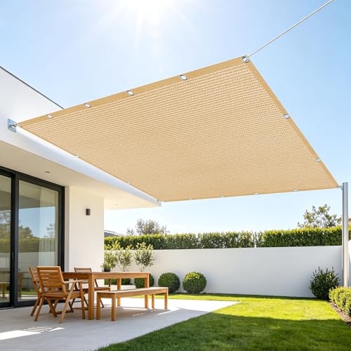Filet protection solaire 2.5x6.5m jaune sable respirant pour serre et pergola - 2