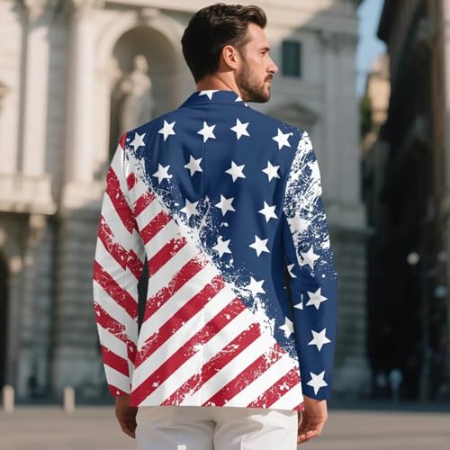 Blazer Suit for Men Casual 1 Button Long Sleeves Jacket Sport Coat with 2 Pocket Plus Size3