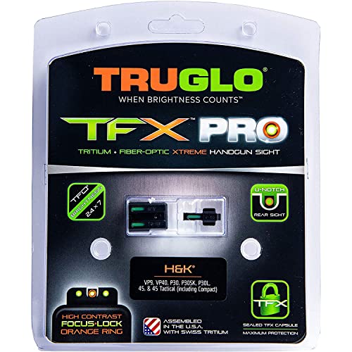 Image of Truglo TFX PRO Handgun Sight, Glowing Shock Proof Tritium and Fiber Optic Night Sight for Handguns, Compact, Durable, and Snag Free Sight