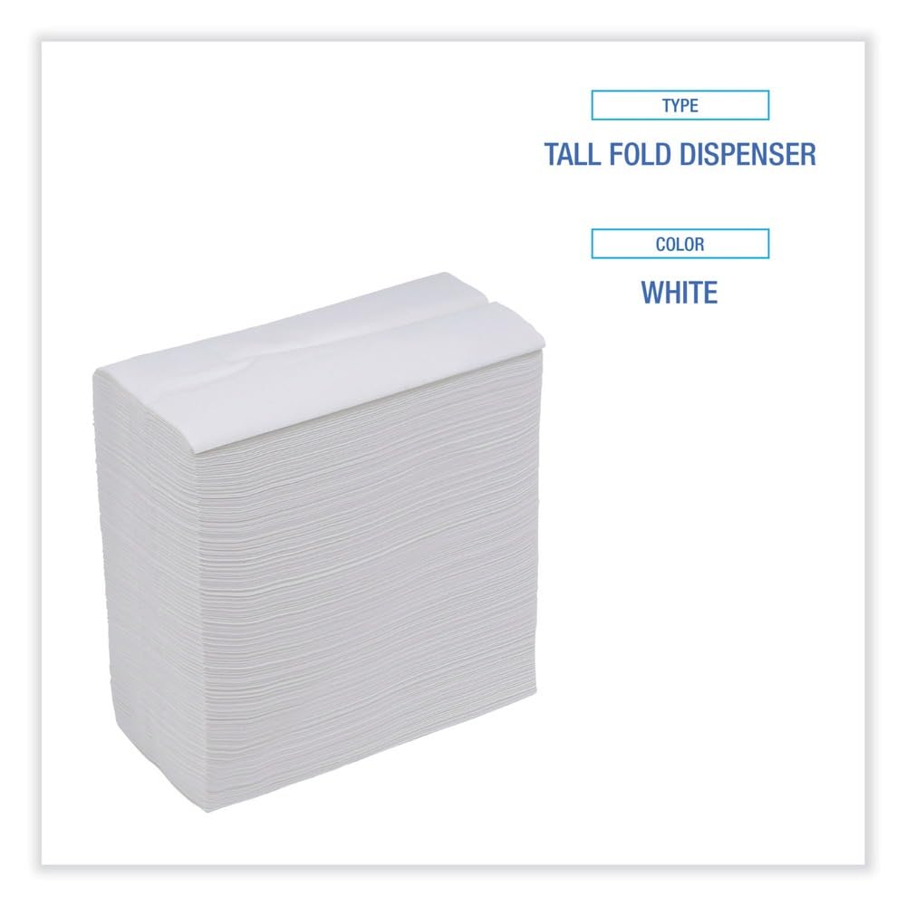 Boardwalk BWK8302 - Servilletas Pequeñas Desechables Dispensadoras de 30,5 x 17,8 cm, Color Blanco (500 Unidades, 20 Paquetes/Caja)
