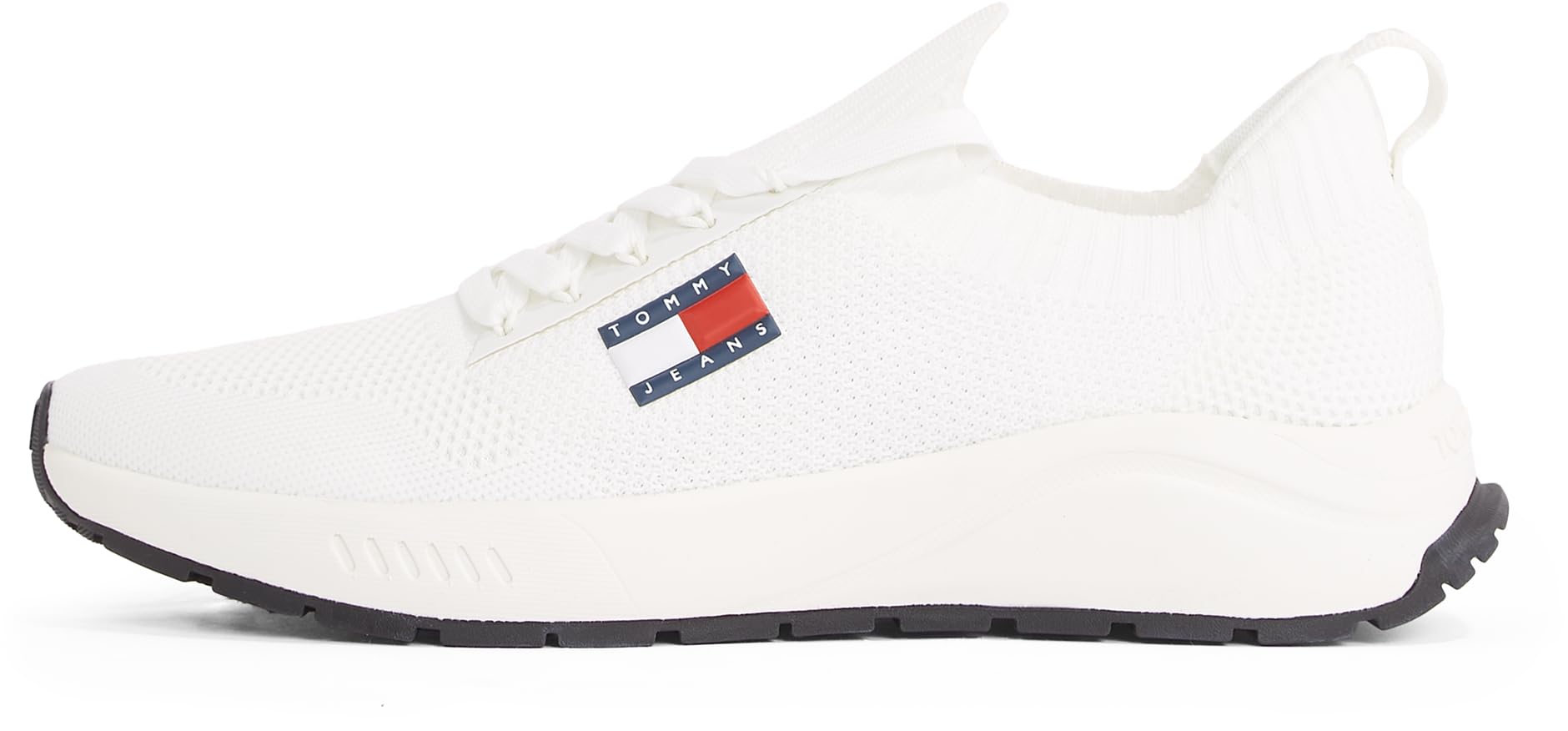 Tommy Jeans Mens TJM Runner Kntitted Em0em01555 Low Top, White Ecru, 9 UK