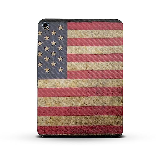 Image of MightySkins Carbon Fiber Skin Compatible with Apple iPad 10.9 inch 10th Gen (2022) Full Wrap Kit - Vintage Flag | Protective, Durable Textured Carbon Fiber Finish | Easy to Apply | Made in The USA
