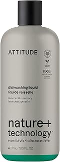 ATTITUDE Dish Soap, Infused with Essential Oils, Plant-Based Ingredients, EWG Verified, Great for Clean and Sparkling Dish...