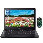 acer 311 Chromebook Laptop, 11.6'' HD IPS Display, 4GB LPDDR4 RAM, 64GB EMMC, Intel Celeron N4500, Intel UHD Graphics, 10 Hours Battery Life, USB3.1，Wi-Fi5, Chrome OS, Black, Warwolf Mouse