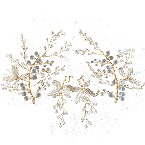 Tiara de novia hecha a mano con perlas y flores de alta costura 1