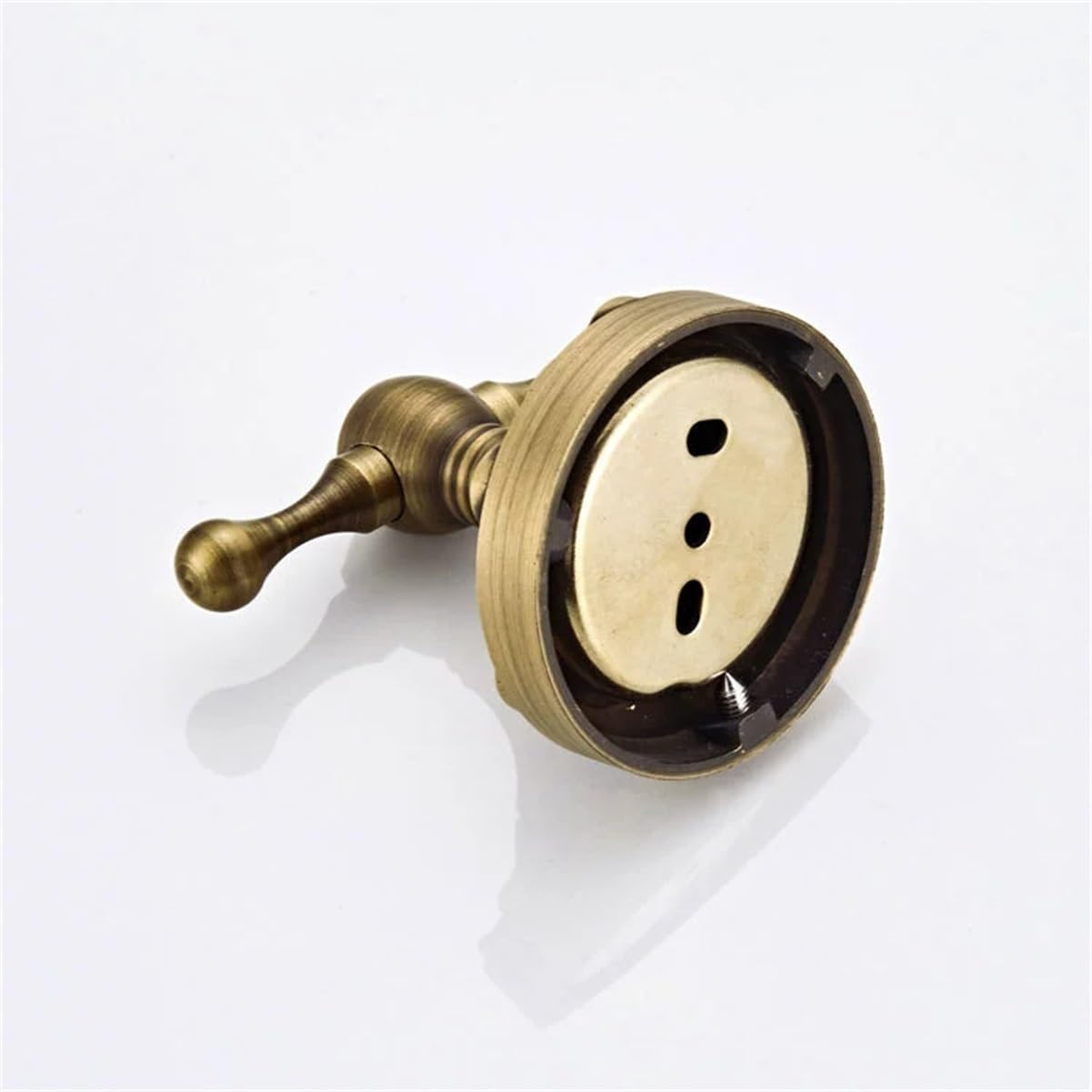 Antique Brass Bathroom Hardware Set, Wall Mounted Solid Brass Bathroom Accessories, Optional Square Shower Basket, Double Robe Hook, Toilet Paper Holder with Cover(Hook)