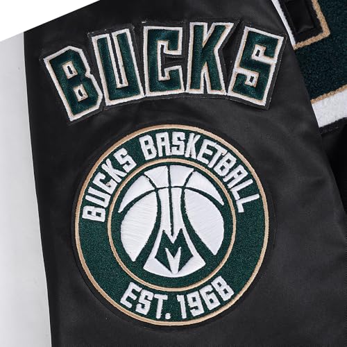 Pro Standard Mens NBA Milwaukee Bucks Mash Up Satin Jacket Black 2Xl - Image 5