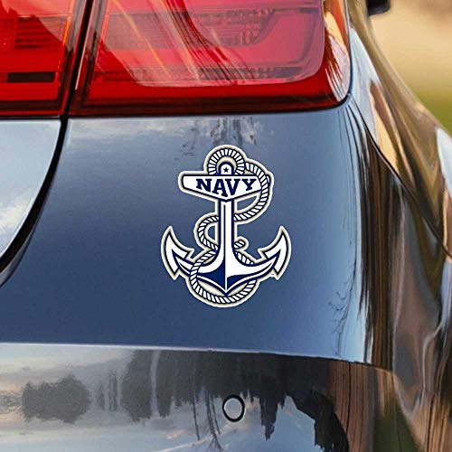 Image of Collegiate NCAA Car Decal Made from Premium Weatherproof Vinyl (US Naval Academy Anchor)