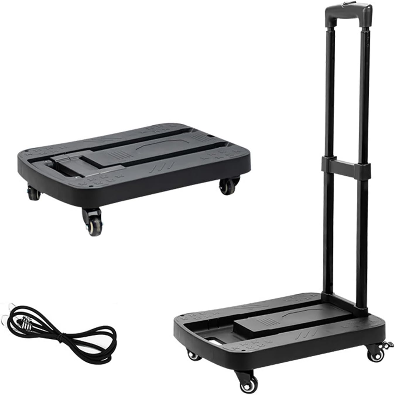 Heavy Duty Folding Hand Truck Luggage Cart Platform Cart with 6 Wheels for Moving Travel Shopping (S)