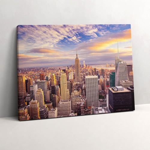Coucher de soleil new-yorkais tableau 80x60cm pour créer une ambiance loft américain