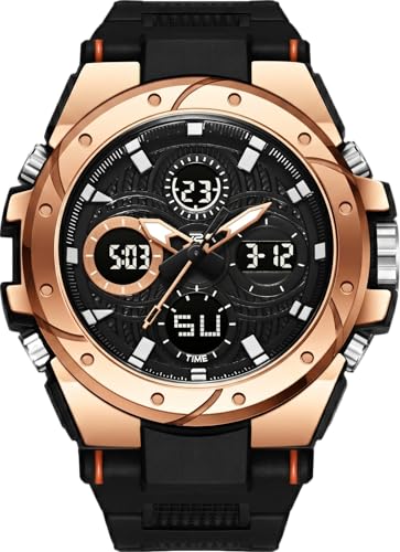Image of V2A Stryke-VOLTRIX 5130 Analog-Digital Sports Watch for Men | Layered Dial Design | Bold Urban Performance Watch with 50M Water Resistance, Alarm, Stopwatch, Day-Date & Backlight