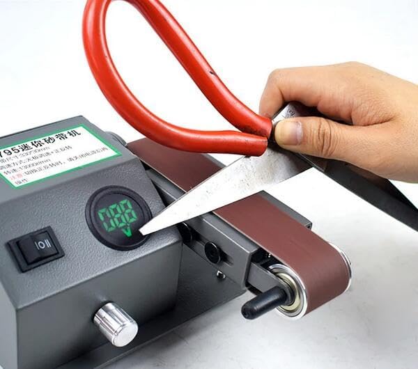 Mini Electric Knife Sharpener, Dry Wet Dual-Purpose Belt Sander Grinder Sanding Polishing Grinding Machine Speed 0-13000RPM