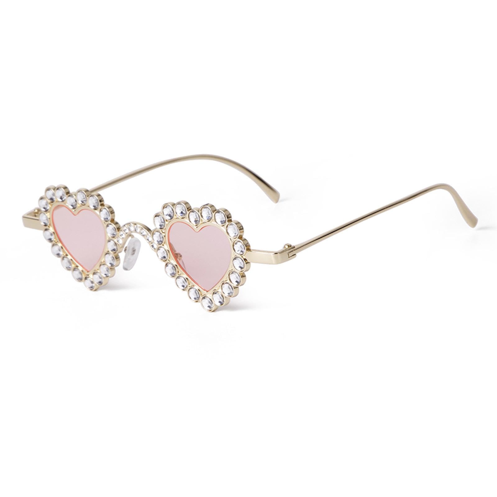Damskie okulary przeciwsłoneczne Cat Eye Love Heart Shaped damskie okulary przeciwsłoneczne damskie Steampunk Shades z kryształem