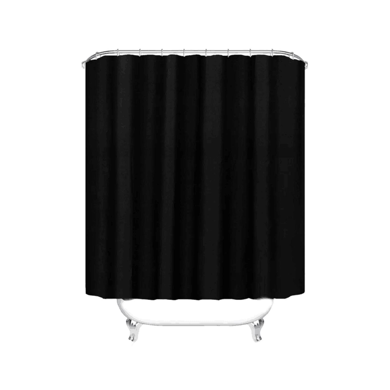 Wodoodporna odporna na pleśń czarna zasłona prysznicowa do wanny tkanina nadająca się do prania zawiera haczyki rozmiar 115 x 240 cm idealna do wystroju łazienki