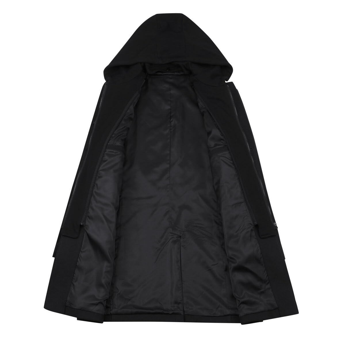 YOUTHUP Cappotto di Lana da Uomo Slim Fit Spessore Cappotti Con Cappuccio Rimovibile Elegante Invernale Trench Coat