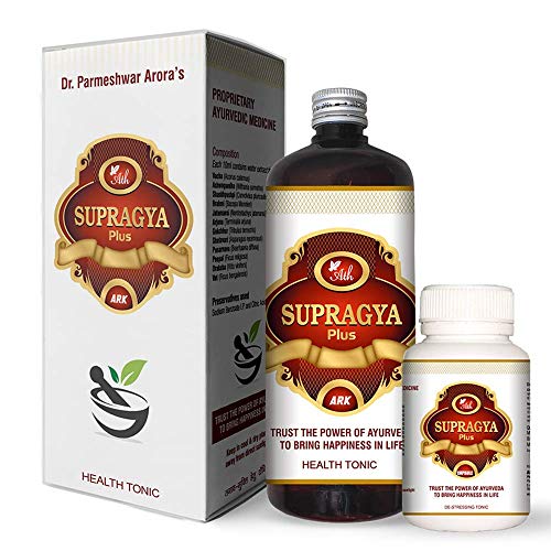 Image of Ath Supragya Plus Ayurvedic Tonic + Supragya Plus Capsule | Herbal Refreshment Tonic With Capsule | Natural Health Tonic With Capsules For Adults (500 ML) (introductory pack 1 Bottle and 40 capsules)
