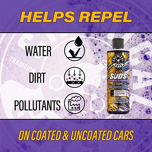 Image of Chemical Guys HydroSuds Ceramic, Shine High Foaming Car Wash Soap - Foam Cannon Soap, Works with Foam Guns or Bucket Washes for Cars, Trucks, Motorcycles, RVs, and More, Berry Scent - 16 oz