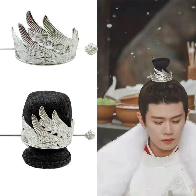 Chinese-style Hairpin Men's Alloy Hair Accessory Vintage Ponytail Crown For Women (Gold)