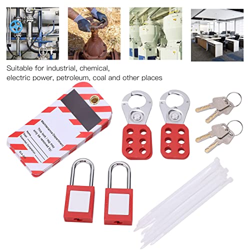 Image of Electrical Lockout Tagout Kit Tag Hasp Red Loto Locks Padlock Set Rustproof Industrial Electric Power Equipment Lock for Lock Out Tag Out Station