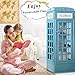 HZLCMPY Telephone Booth 5-Tier Wooden Bookcase Freestanding CD Storage Cabinet Living Room Display Bookshelf with Front Door, 44.5