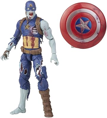 Avengers Marvel Legends Series 6-inch Scale Action Figure Toy Zombie Captain America, Premium Design, 1 Figure, and 1 Accessory