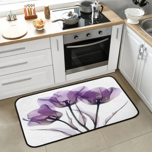 Tapete decorativo cocina con diseño tulipanes púrpura 99x51 cm