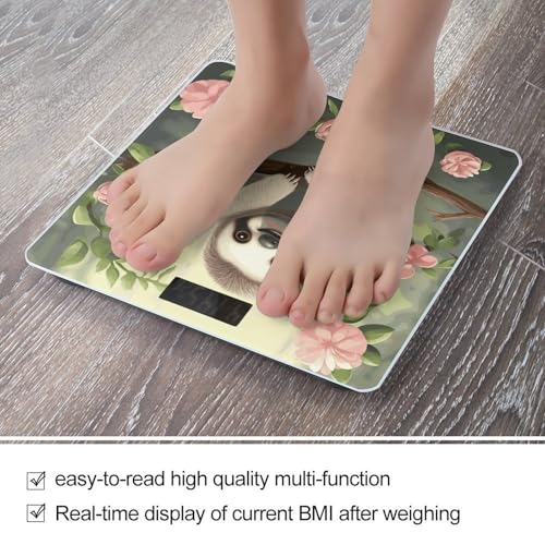 Báscula digital Cute Baby Sloth para baño, vidrio templado miniatura 5