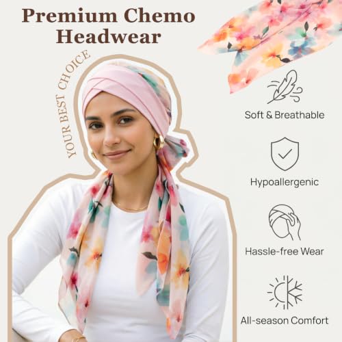 Image of DRESHOW Turban Headwrap for Women Long Hair Head Scarf Headwraps Chemo Headwear Lightweight Hair Loss Covering Hat
