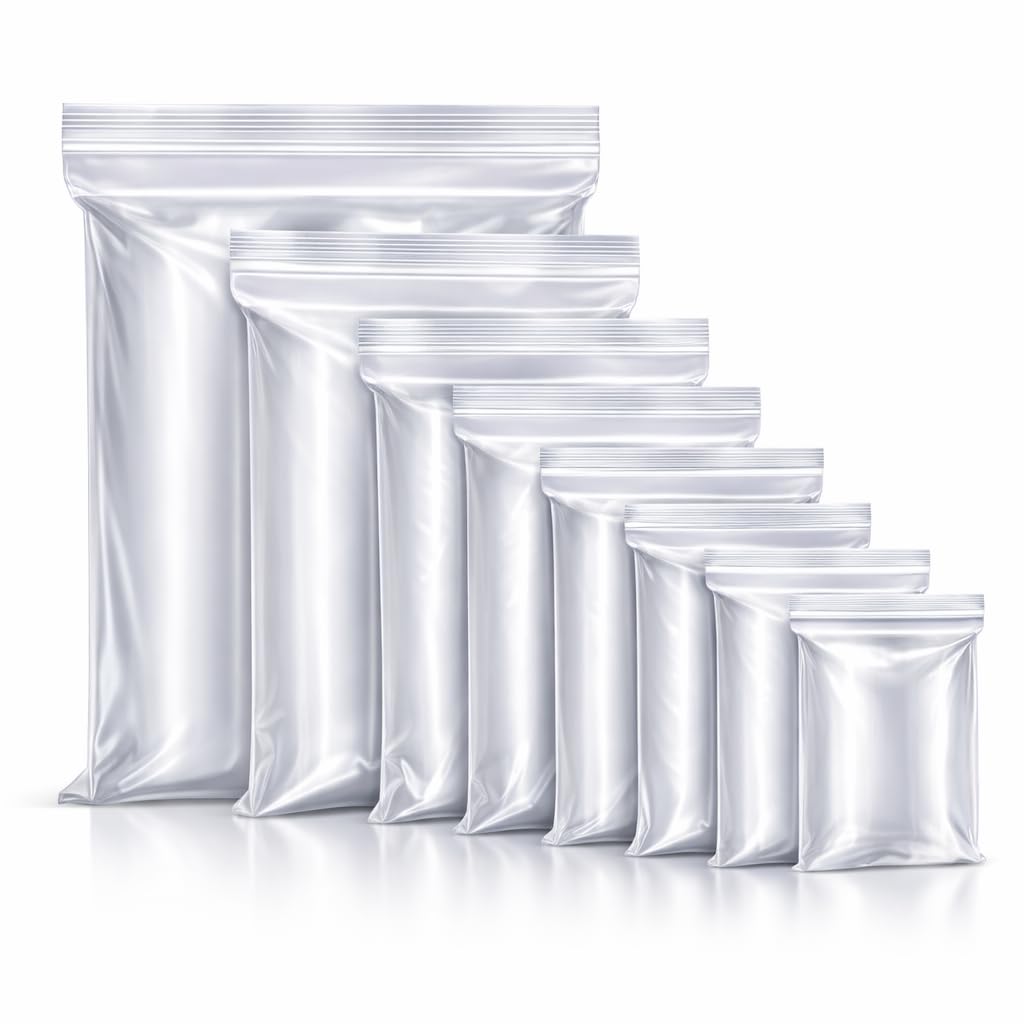 Sabco Clear - 100Pcs Grip Seal Bags - Ziplock Bags - Resealable Bags - Small Plastic Bags - Baggies, Jewellery Bags, Sandwich Bags - Small Resealable Bags - Self Seal Bags (5.5" X 5.5")