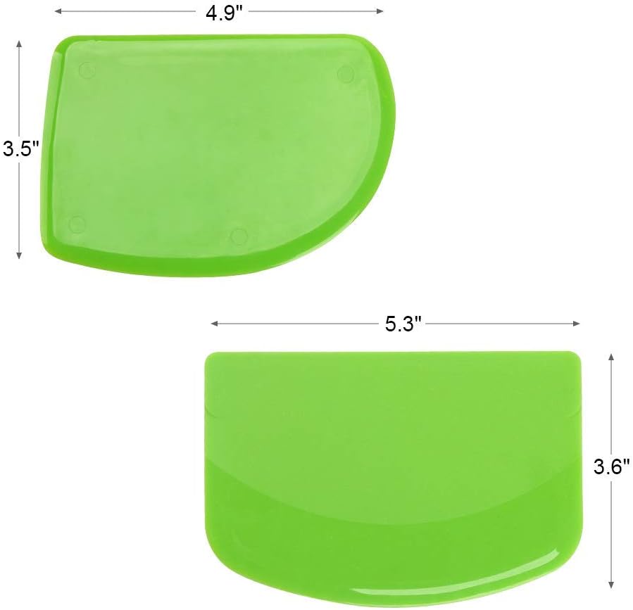 Uр Tо 60% оƒƒ Dough & Bowl Scrapers Set of 4 - Plastic Dough Cutters - Multipurpose Kitchen Scrapers - Dough Scraper Plastics, Curved and Straight Edge Flexible Scrapers for Baking