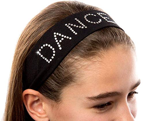 Funny Girl Designs DANCE Rhinestone Cotton Stretch Headband From