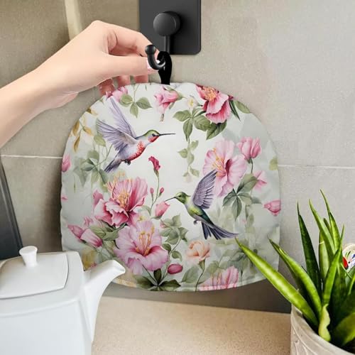 Image of Hummingbird Tea Cosy for Teapot Floral Tea Cosy for Teapot Thick Home Decorative Kettle Kitchen Dust Cover Kitchen Accessory