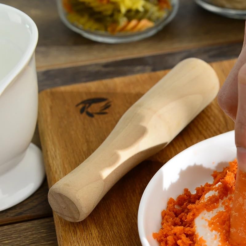 Porcelain Grinder, Ceramic Mortar and Pestle for Fruit and Vegetable Spice, Salad Food and