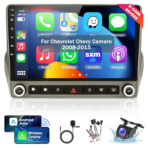 8Core4+64G Car Stereo for Chevrolet Chevy Camaro 2008-2015 Wireless CarPlay/Android