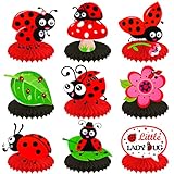 Picture of Little Ladybug Party Table Decoration Ladybug Party Honeycomb Centerpieces Ladybug Baby Shower Decorations for Girls' Birthday Party Supplies
