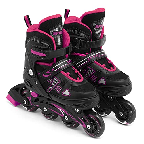 Yinhing Patines en Línea Iluminados para Niños, Ruedas de PU de Abrasión Juvenil, Rodamientos de Acero, Malla Transpirable, Tamaños 31 42 (M 35-38)