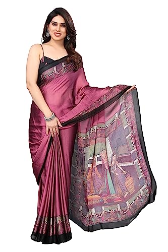 Image of MIRCHI FASHION Saree for Woman Chiffon Kalamkari Design | Professional Office Wear Lightweight Sari for All-Day Comfort with Blouse (Available in 15 Colors)