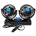 Produktbild Auto Kfz Lüfter, 12V Auto Ventilator 360 Grad drehbar Elektroauto Luftventilatoren Lüfter Kühlluftventilator Zigarettenanzünder,Doppellüfter,mit 2 Stufen,für Alle Familienwagen Van Truck RV ATV Boot