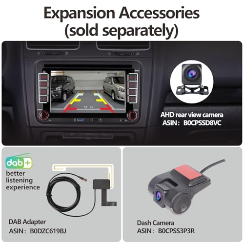 Radio doble din con pantalla para autos VW miniatura 5