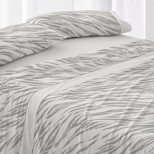 Burrito Blanco | Juego de sábanas | Cama de 150 a 160cm. (+Medidas Disponibles) | Diseño 050 | Color Acero (150-160x190/200cm.)